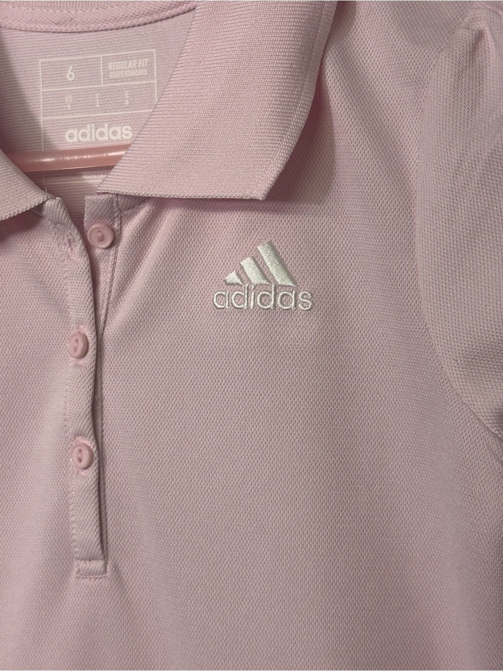 Girls Adidas Pink Ruffle Polo Dress Sporty Prep Tenniscore Activewear - Picture 3 of 6